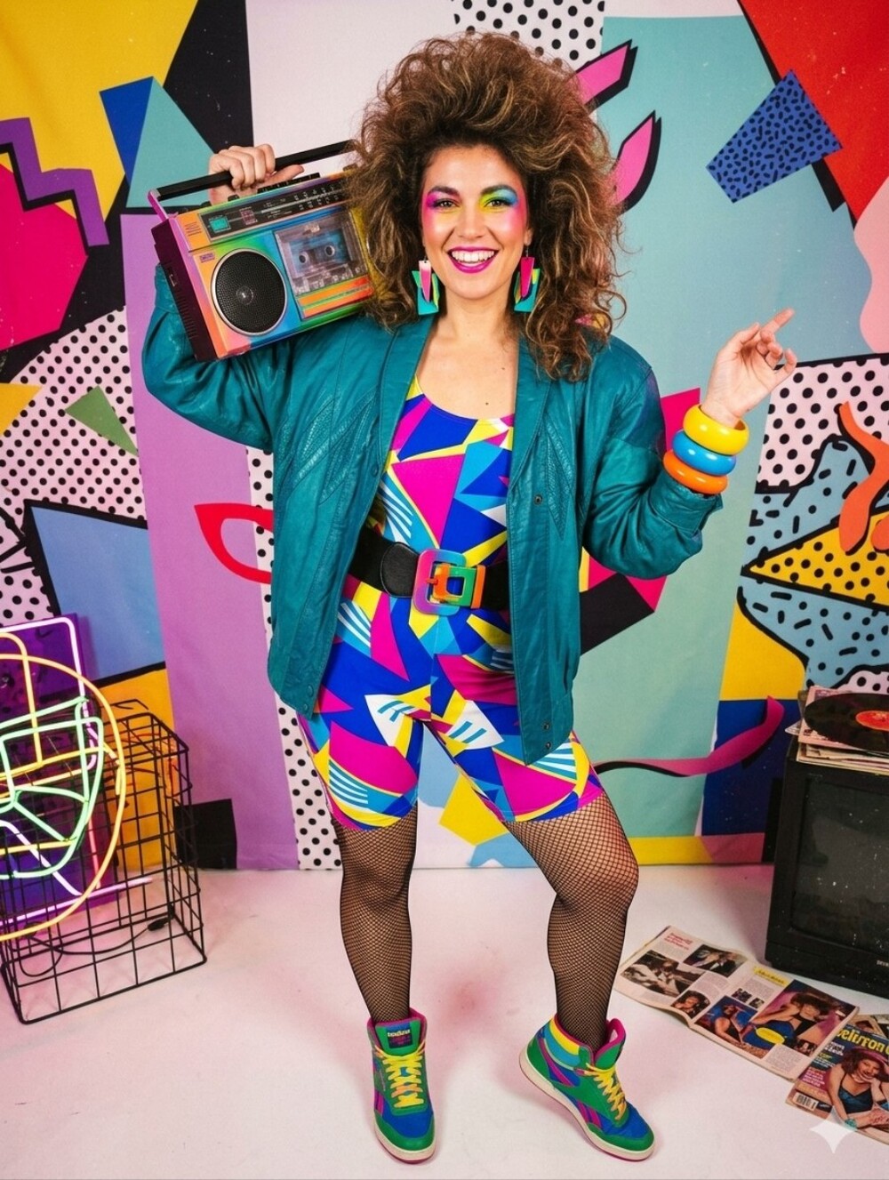 LAST DAY MAKE OFFER!!!80s Small Teal Leather Jacket - Oversized Snakeskin Detail